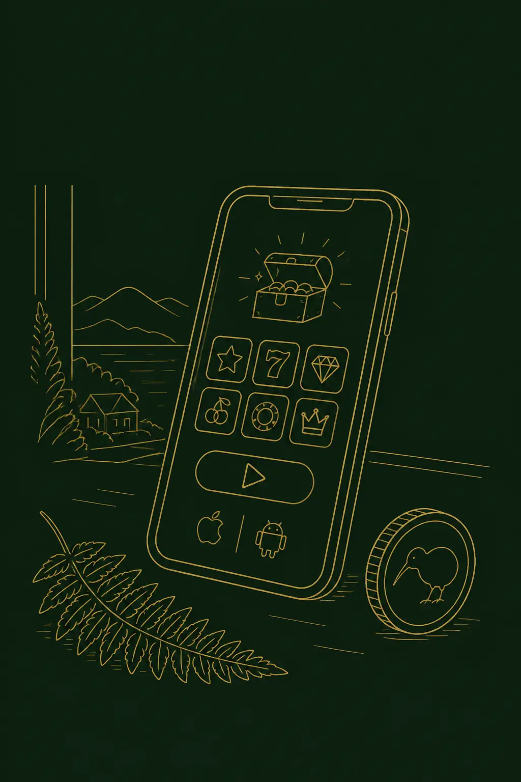 Kiwi Treasure App: Mobile Casino on iOS & Android visual guide for Kiwi Treasure Casino